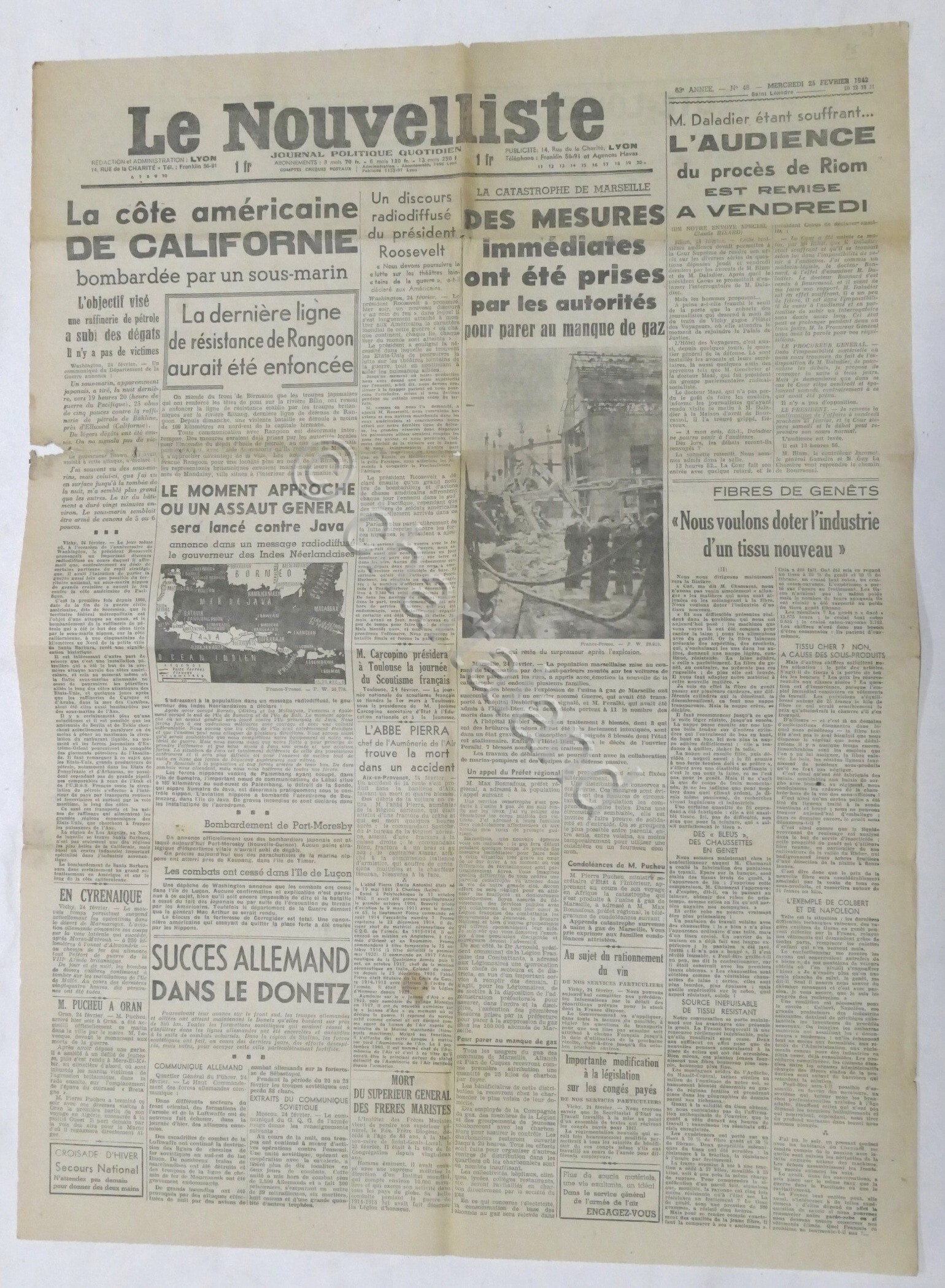 WWII Giornale - Le Nouvelliste - Journal Politique Quotidien - …
