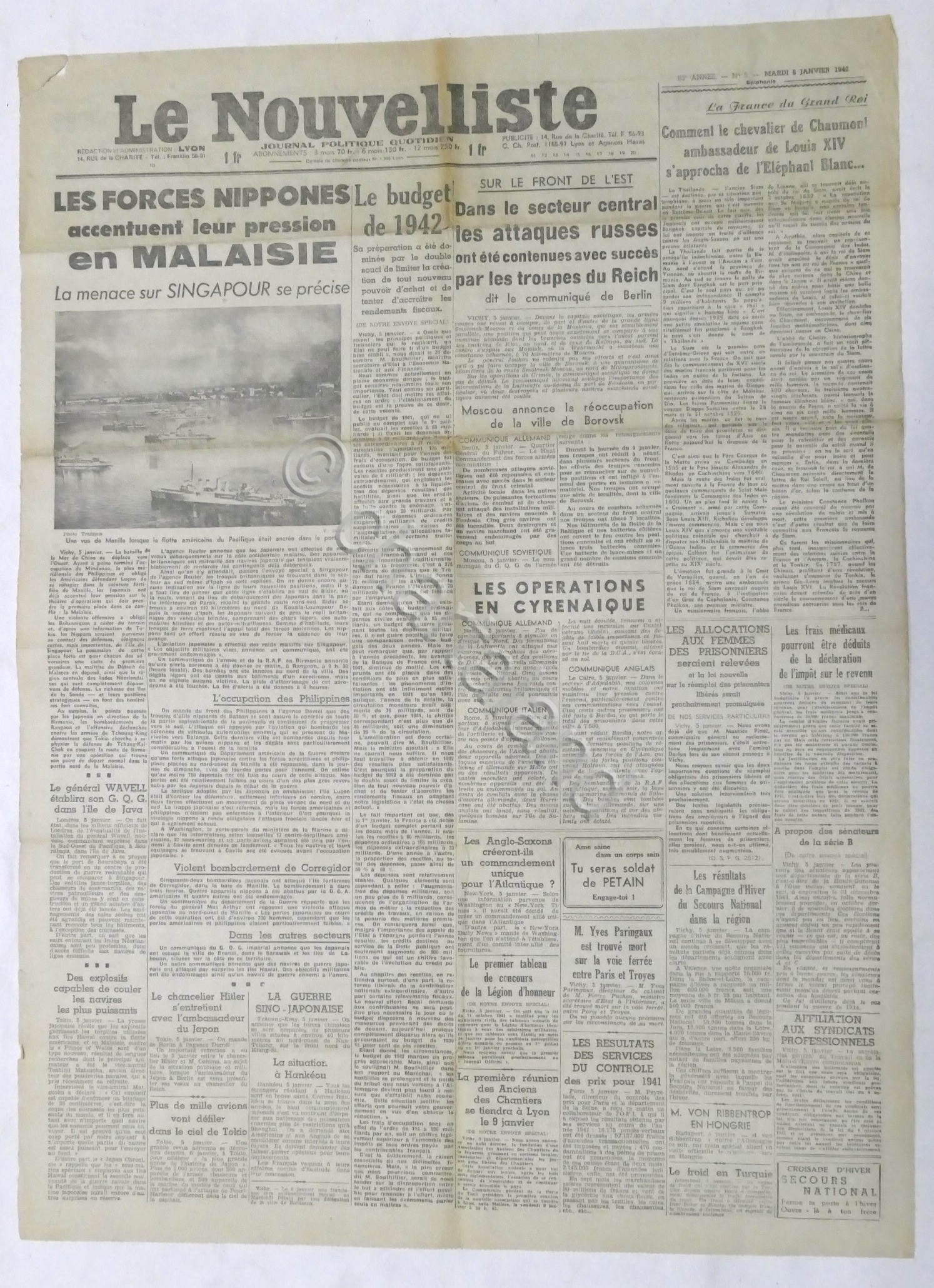 WWII Giornale - Le Nouvelliste - Journal Politique Quotidien - …