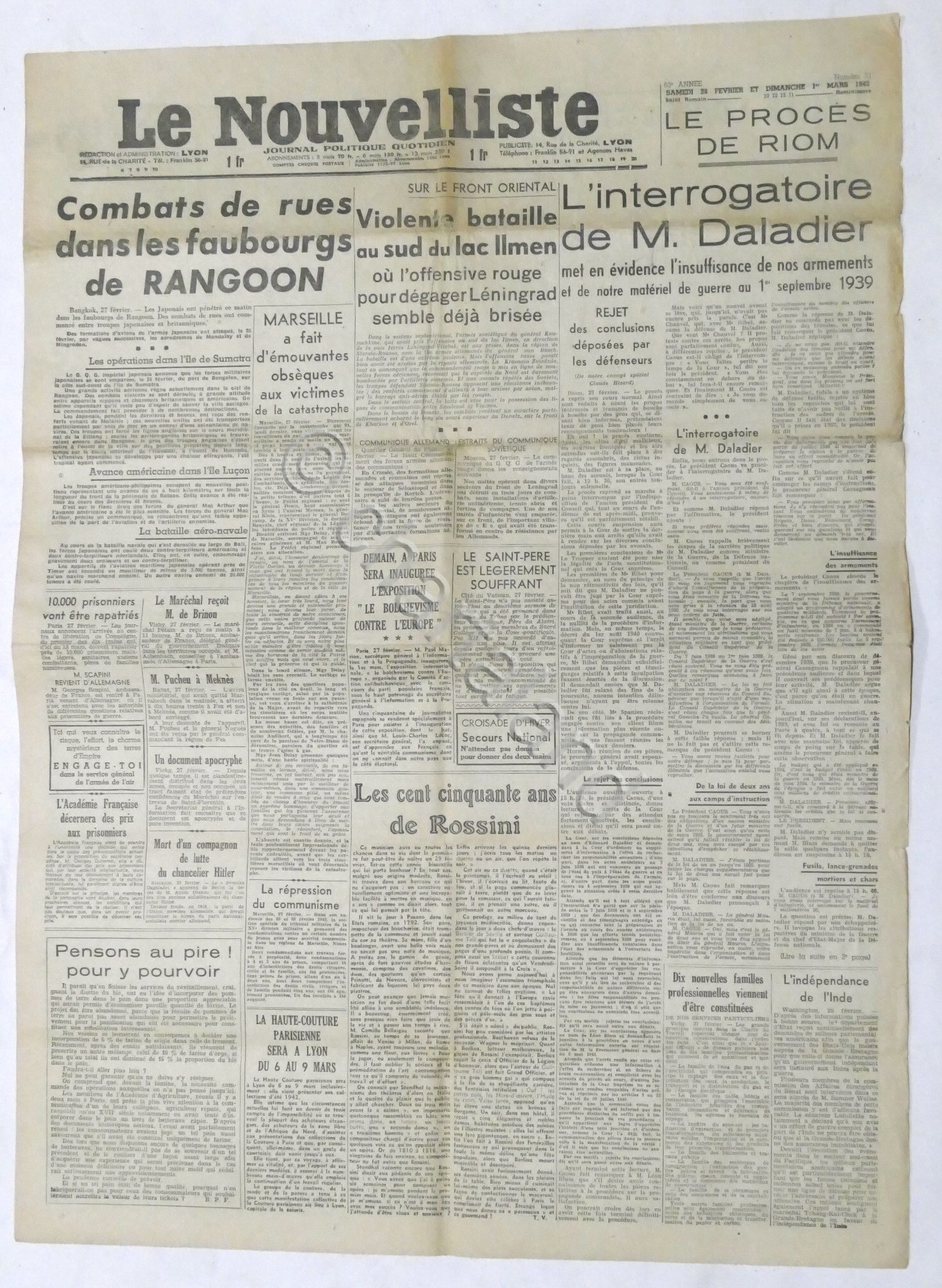 WWII Giornale - Le Nouvelliste - Journal Politique Quotidien - …