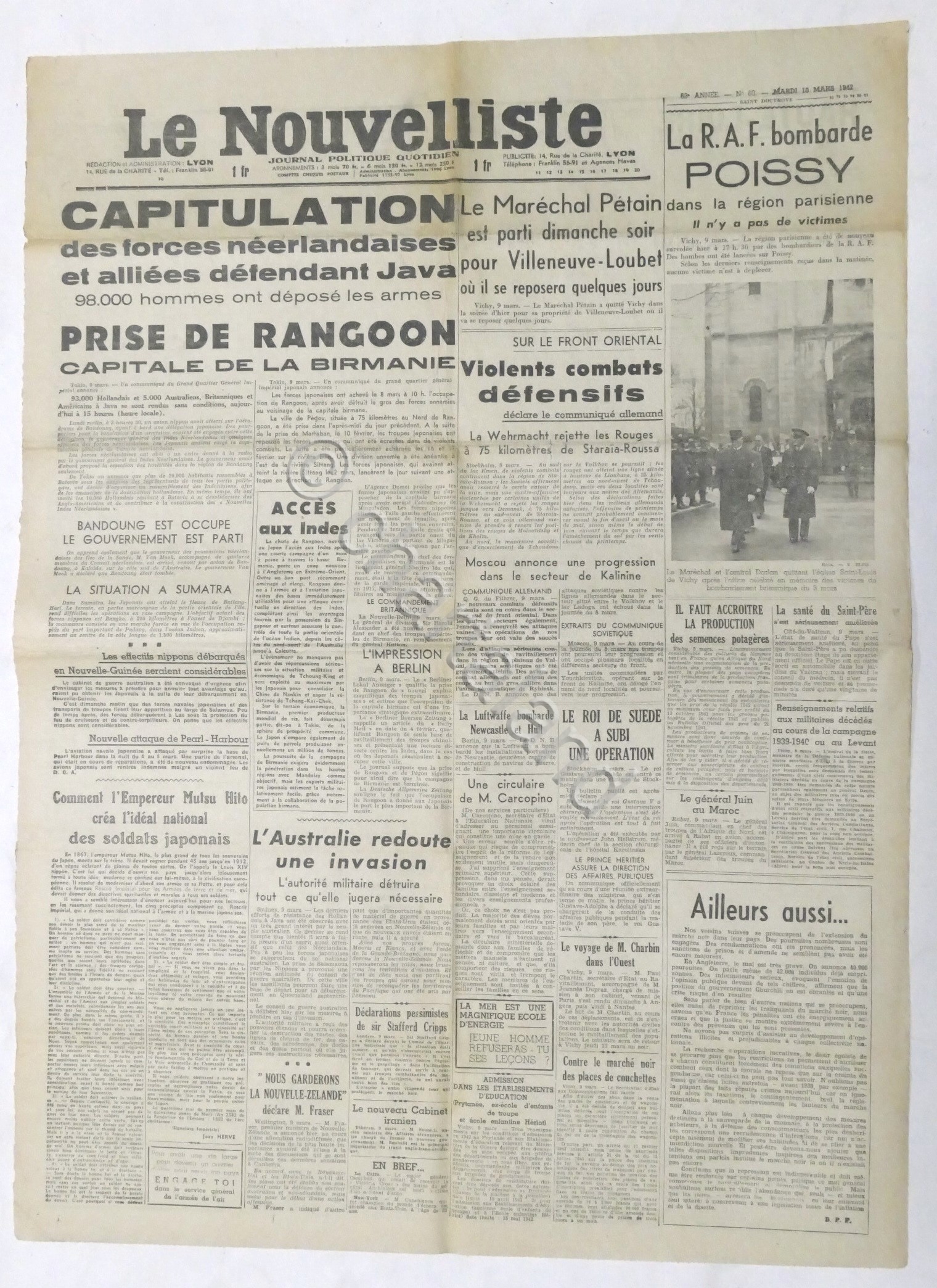 WWII Giornale - Le Nouvelliste - Journal Politique Quotidien - …