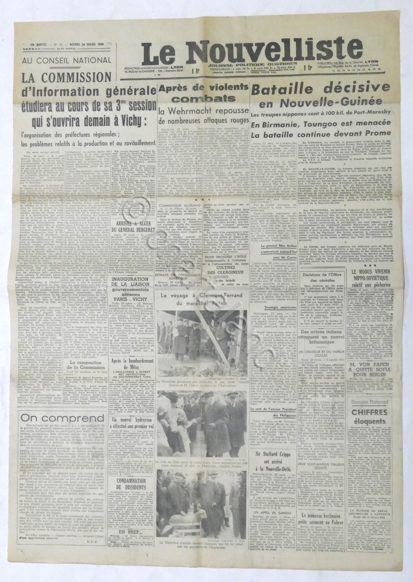 WWII Giornale - Le Nouvelliste - Journal Politique Quotidien - …