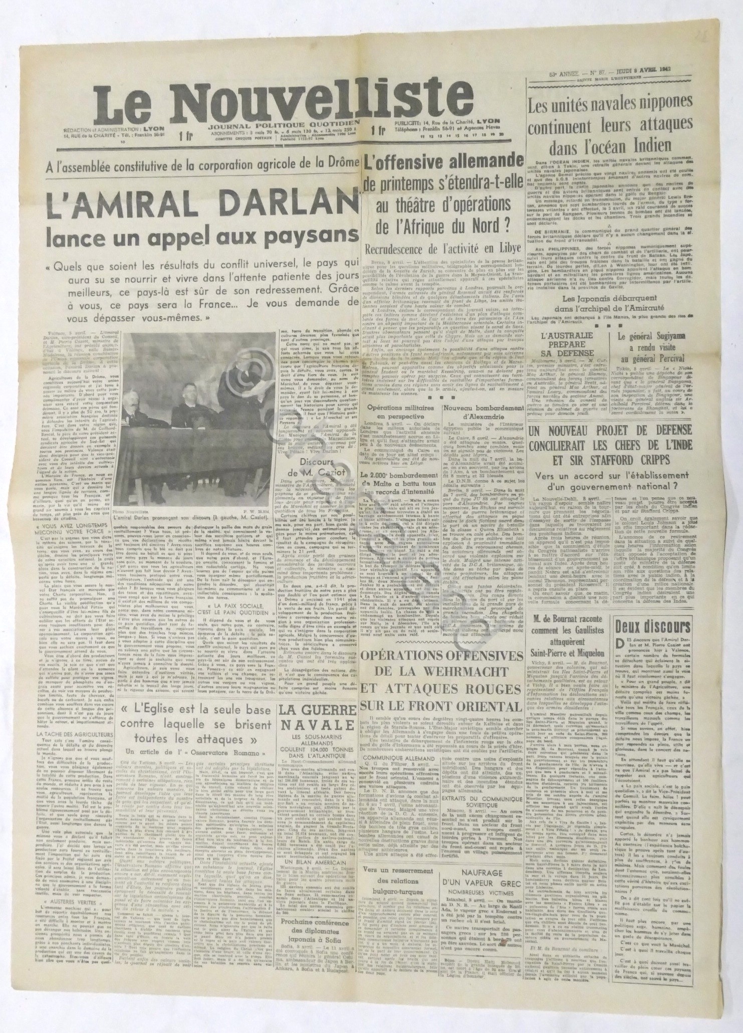 WWII Giornale - Le Nouvelliste - Journal Politique Quotidien - …