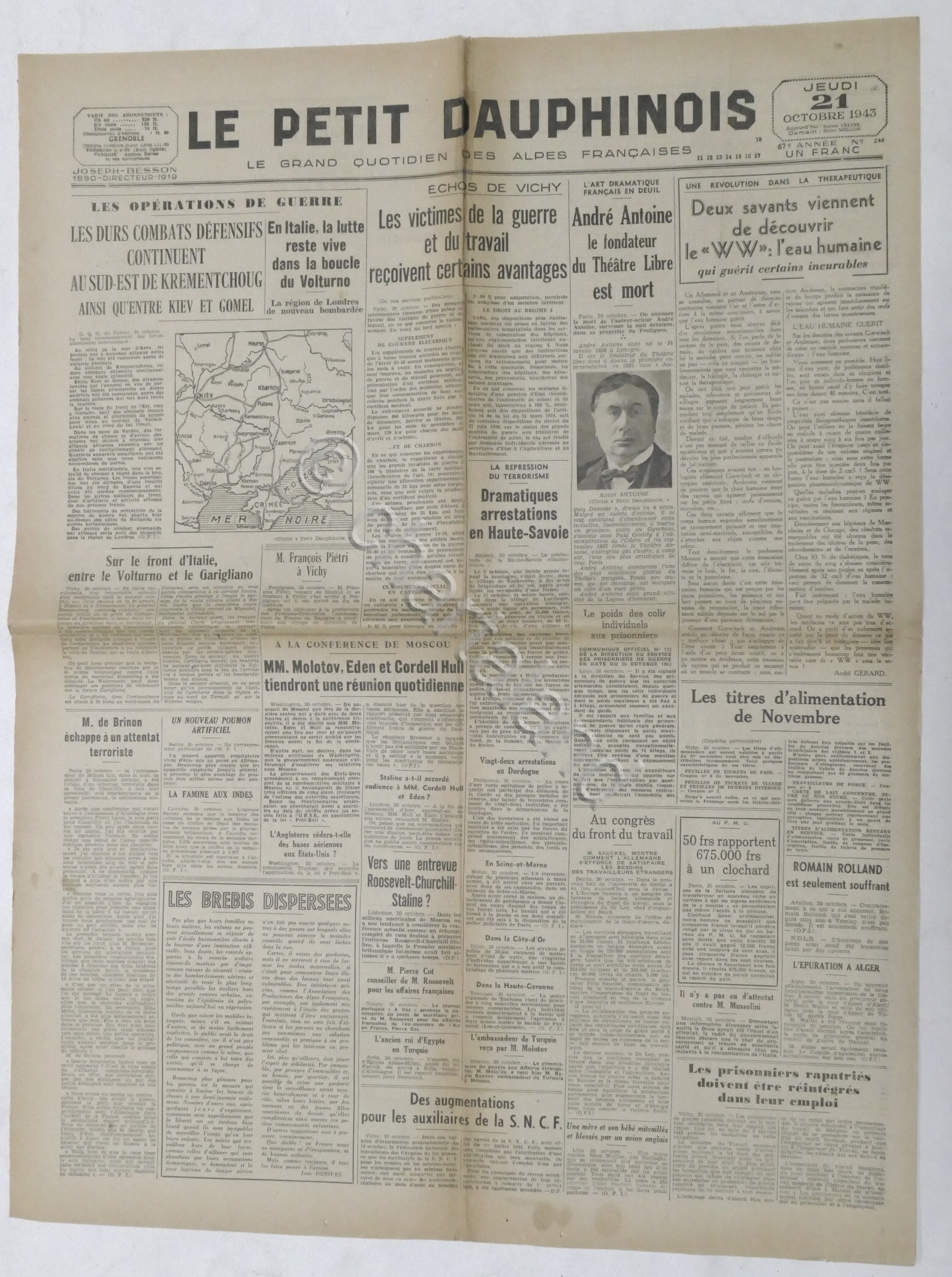 WWII Giornale - Le Petit Dauphinois N. 246 - 1943 …