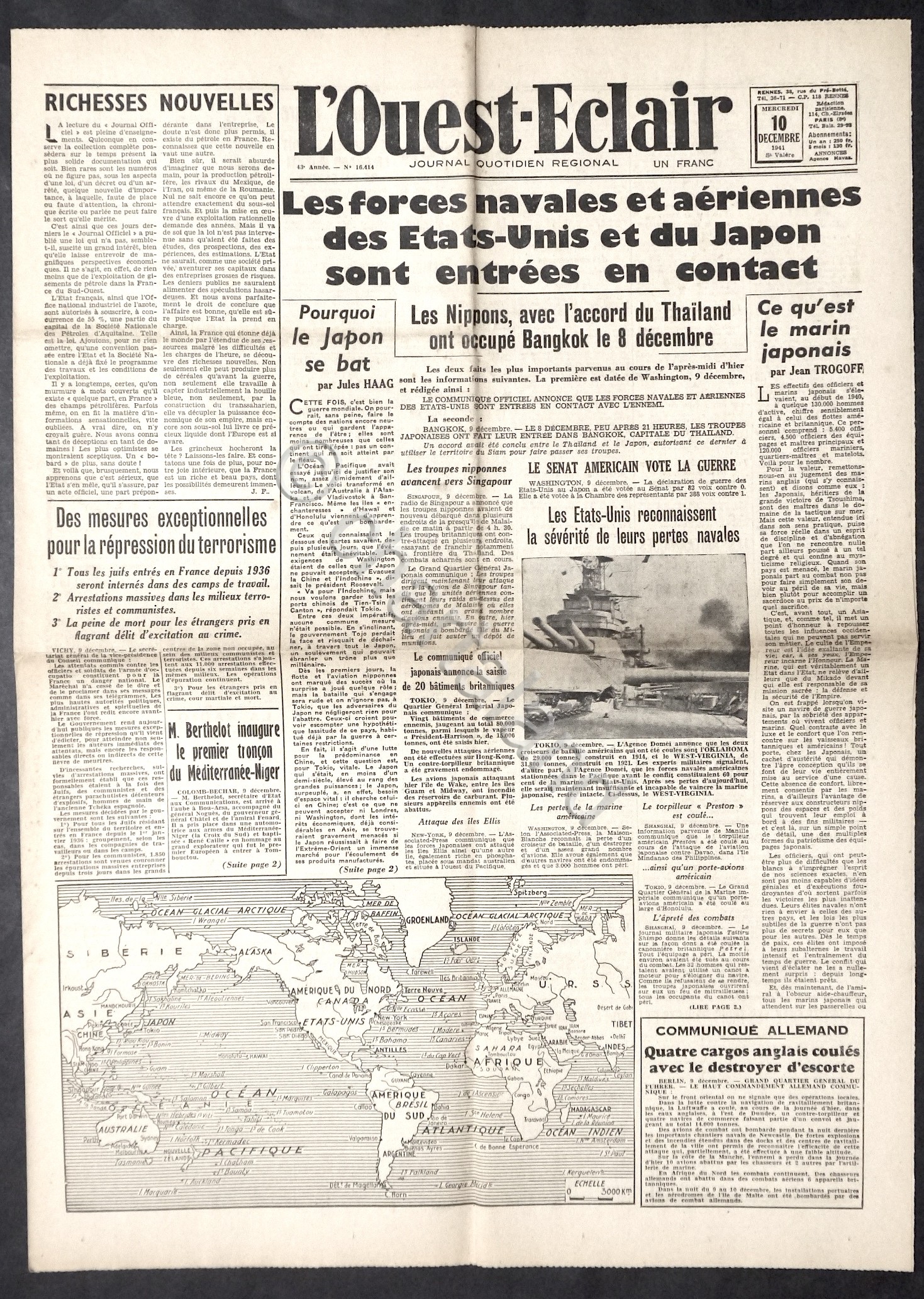 WWII Giornale Francia - L' Ouest-Eclair - N. 16414 - …