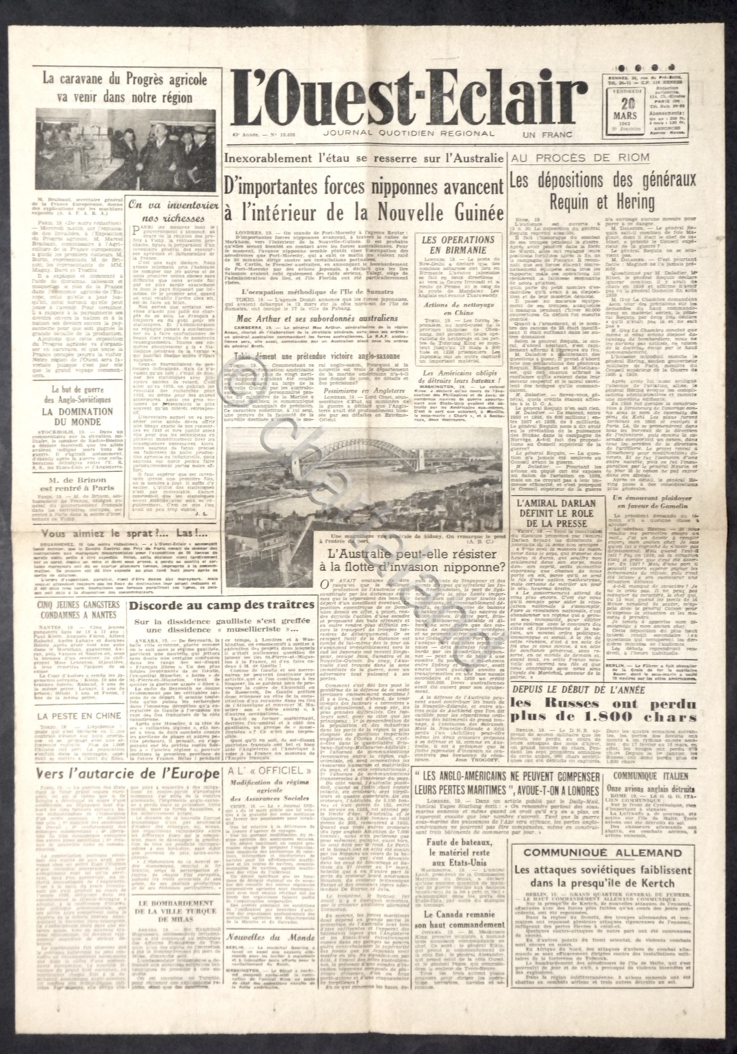 WWII Giornale Francia - L' Ouest-Eclair - N. 16498 - …