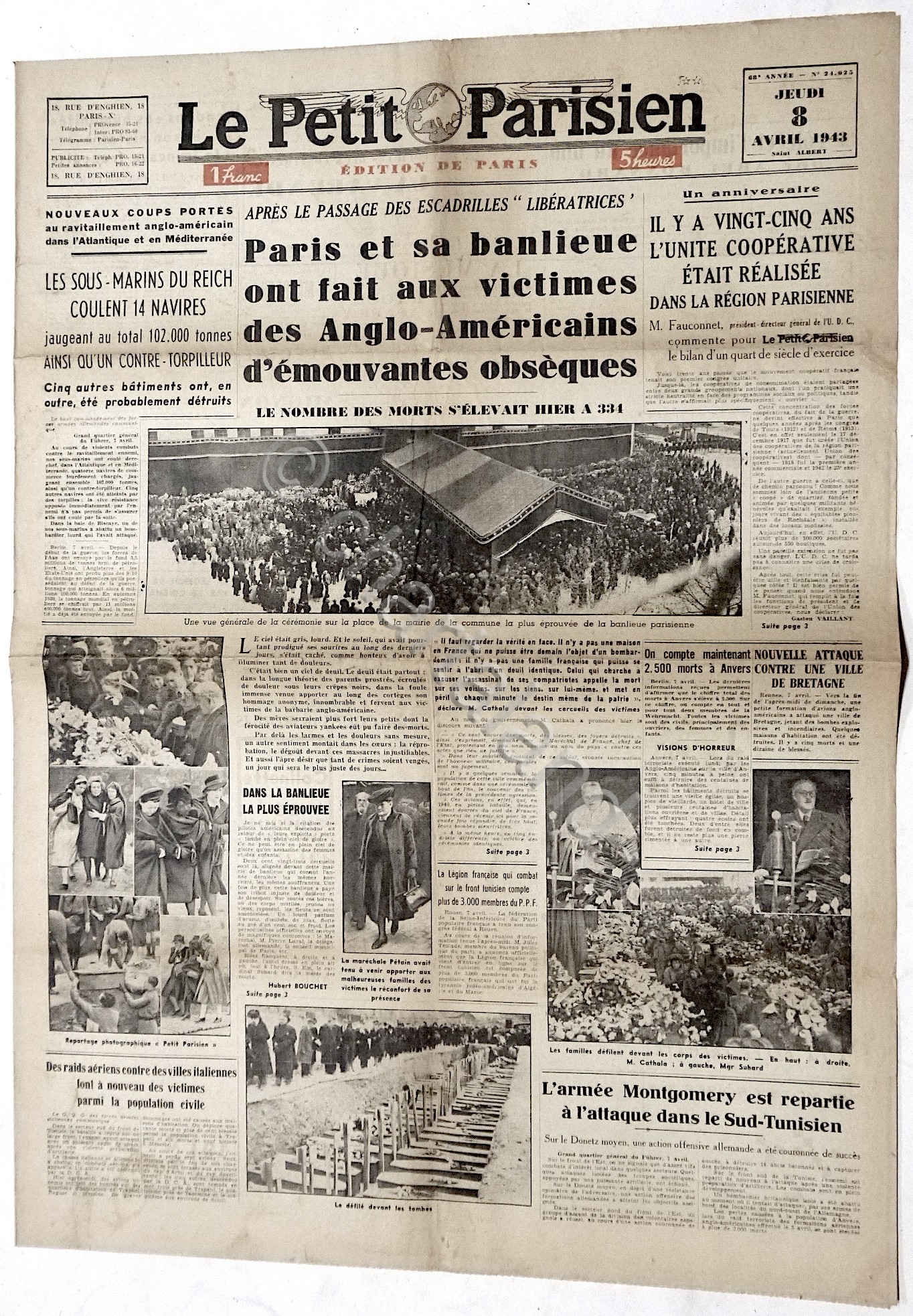 WWII Giornale Francia - Le Petit Parisien - N. 24025 …