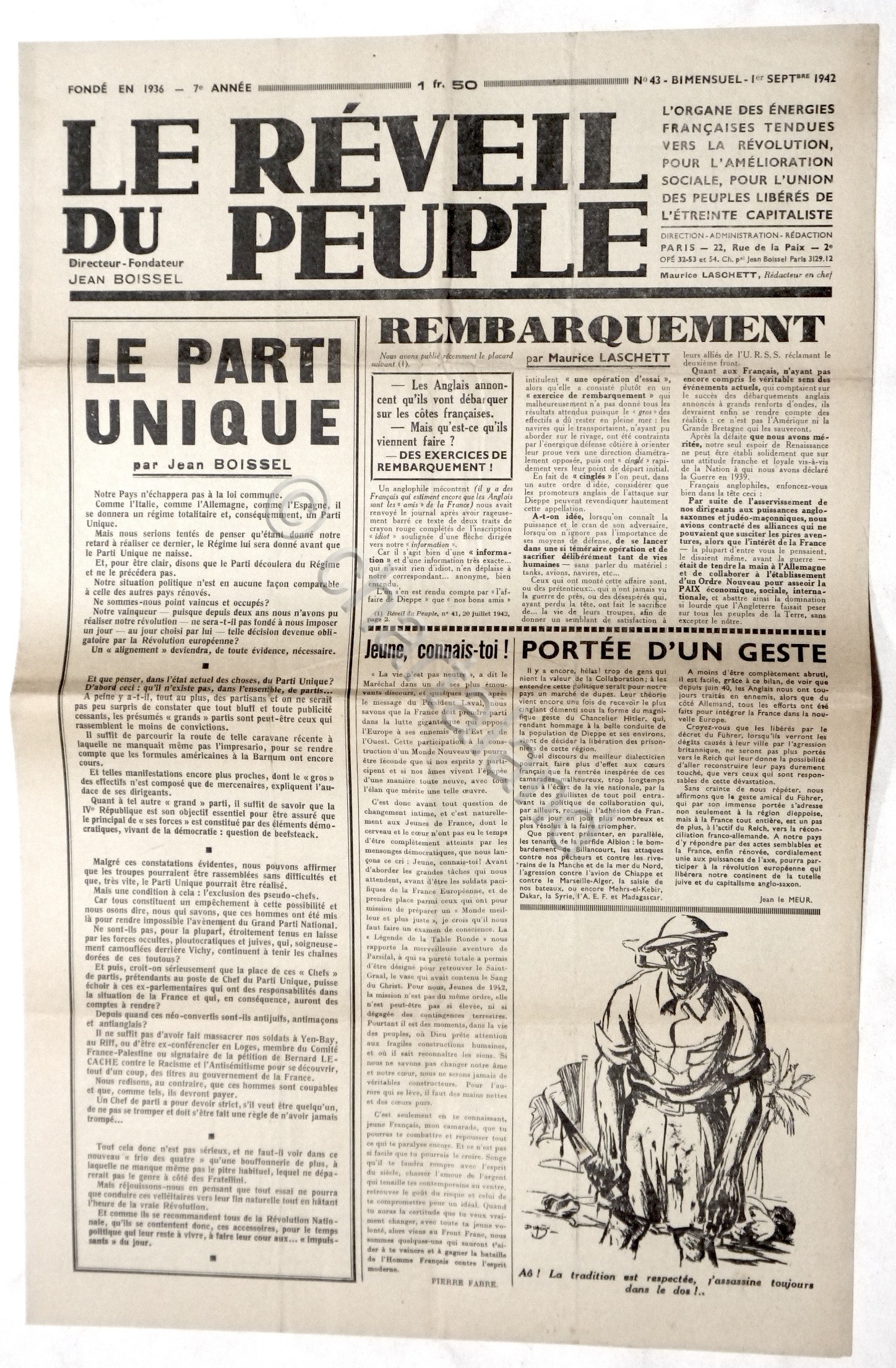 WWII Giornale Francia - Le Réveil du peuple - N. …