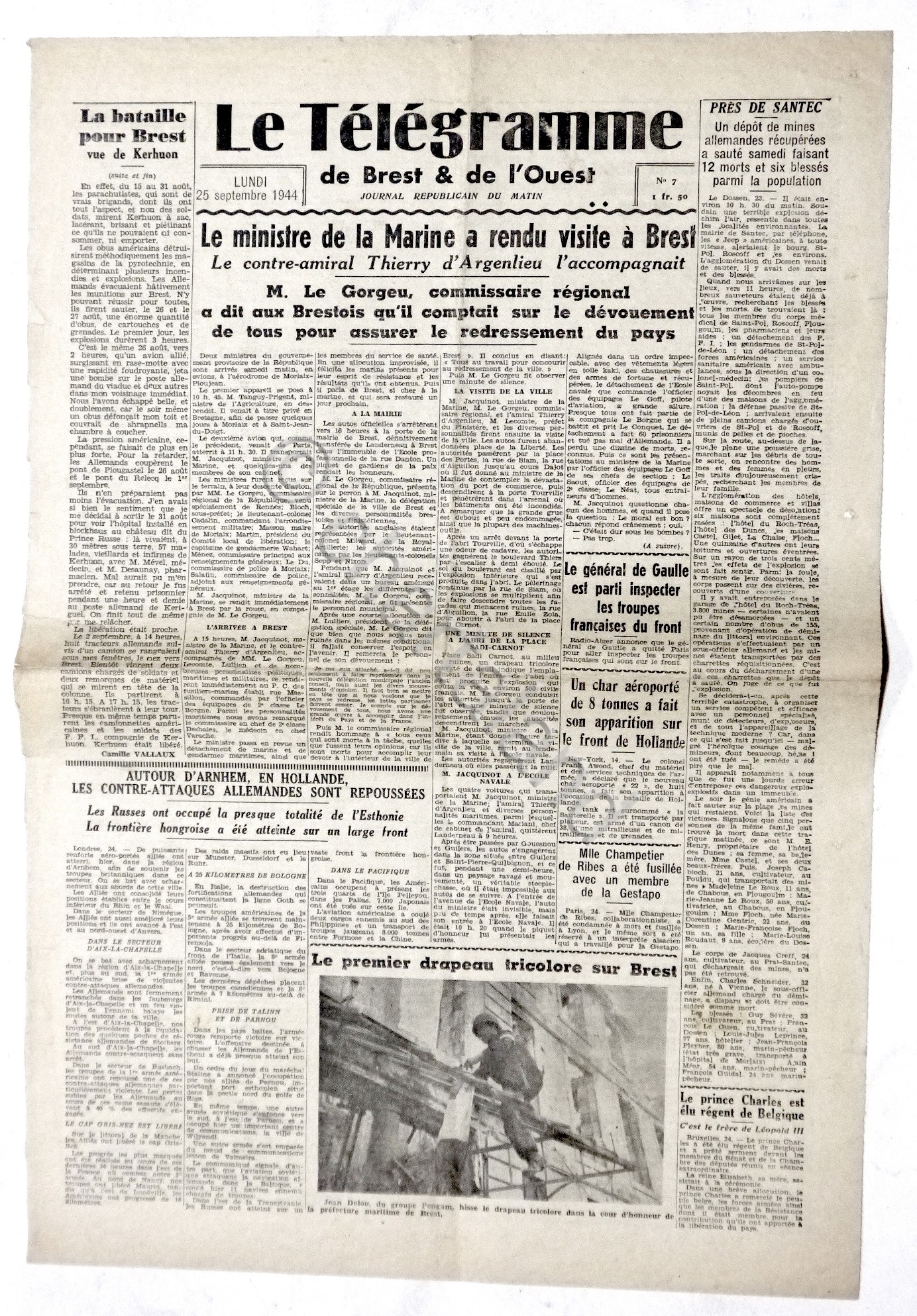 WWII Giornale Francia - Le Télégramme - N. 7 - …