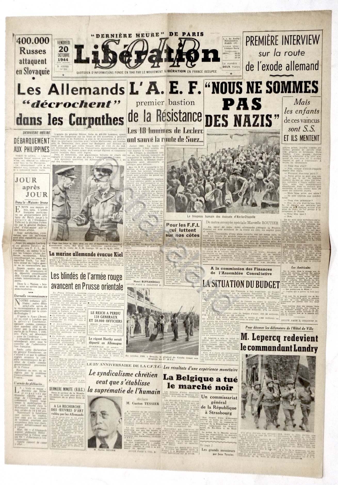 WWII Giornale Francia - Soir Libération - N. 223 - …