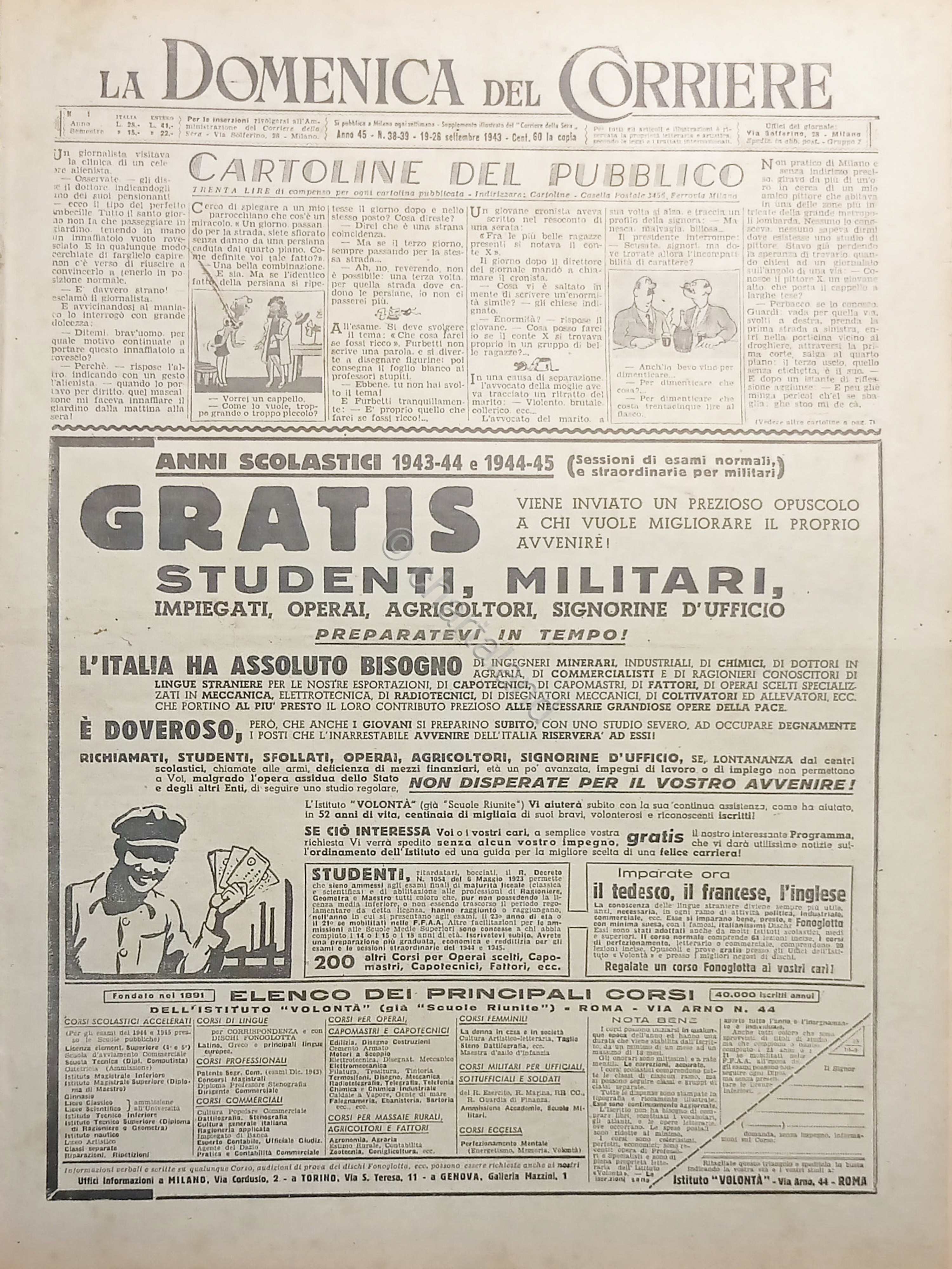 WWII La Domenica del Corriere N. 38/39 - 1943