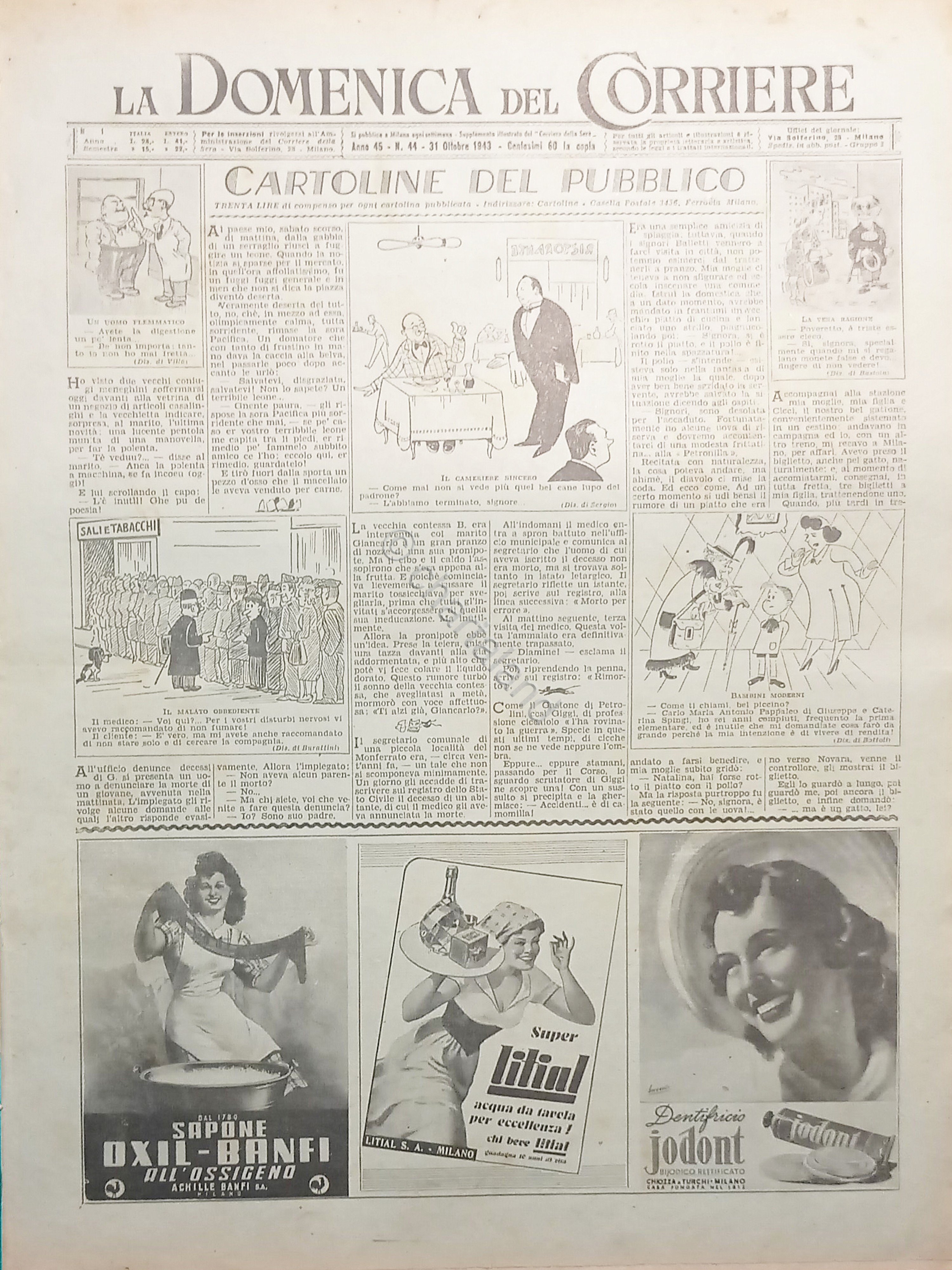 WWII La Domenica del Corriere N. 44 - 1943