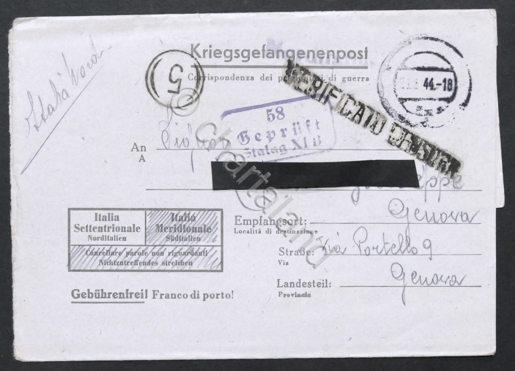 WWII Lettera da Prigioniero di Guerra italiano - Wietzendorf - …