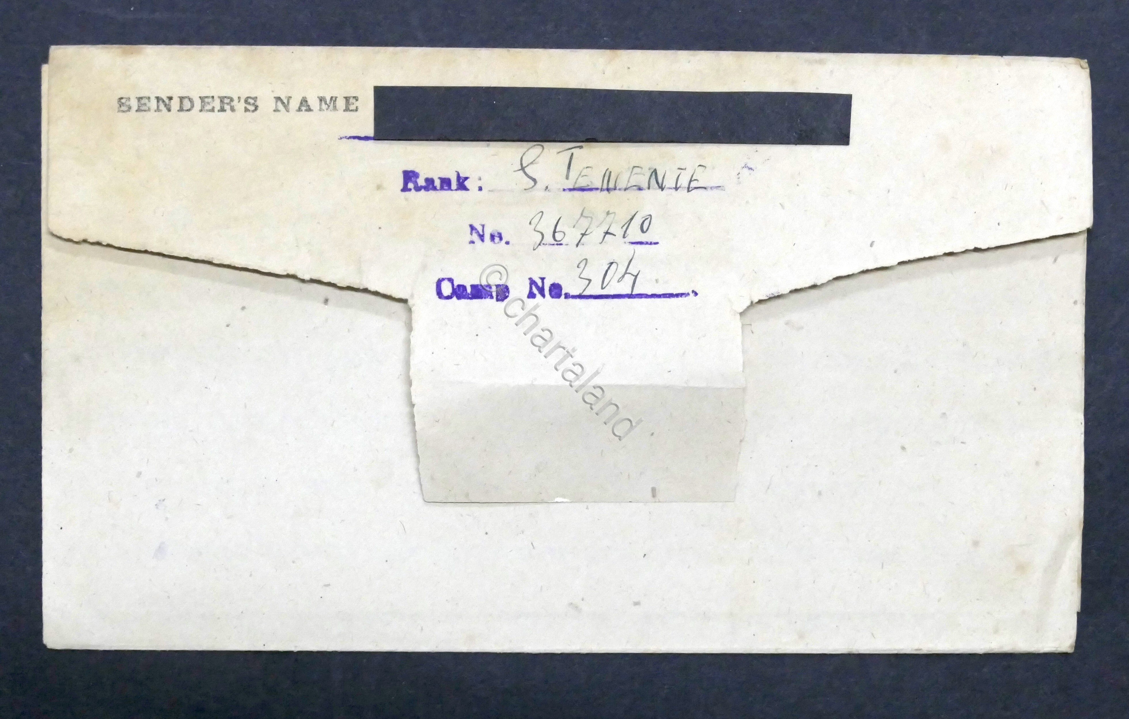 WWII Lettera Prigioniero di Guerra italiano Campo 304 Middle East …