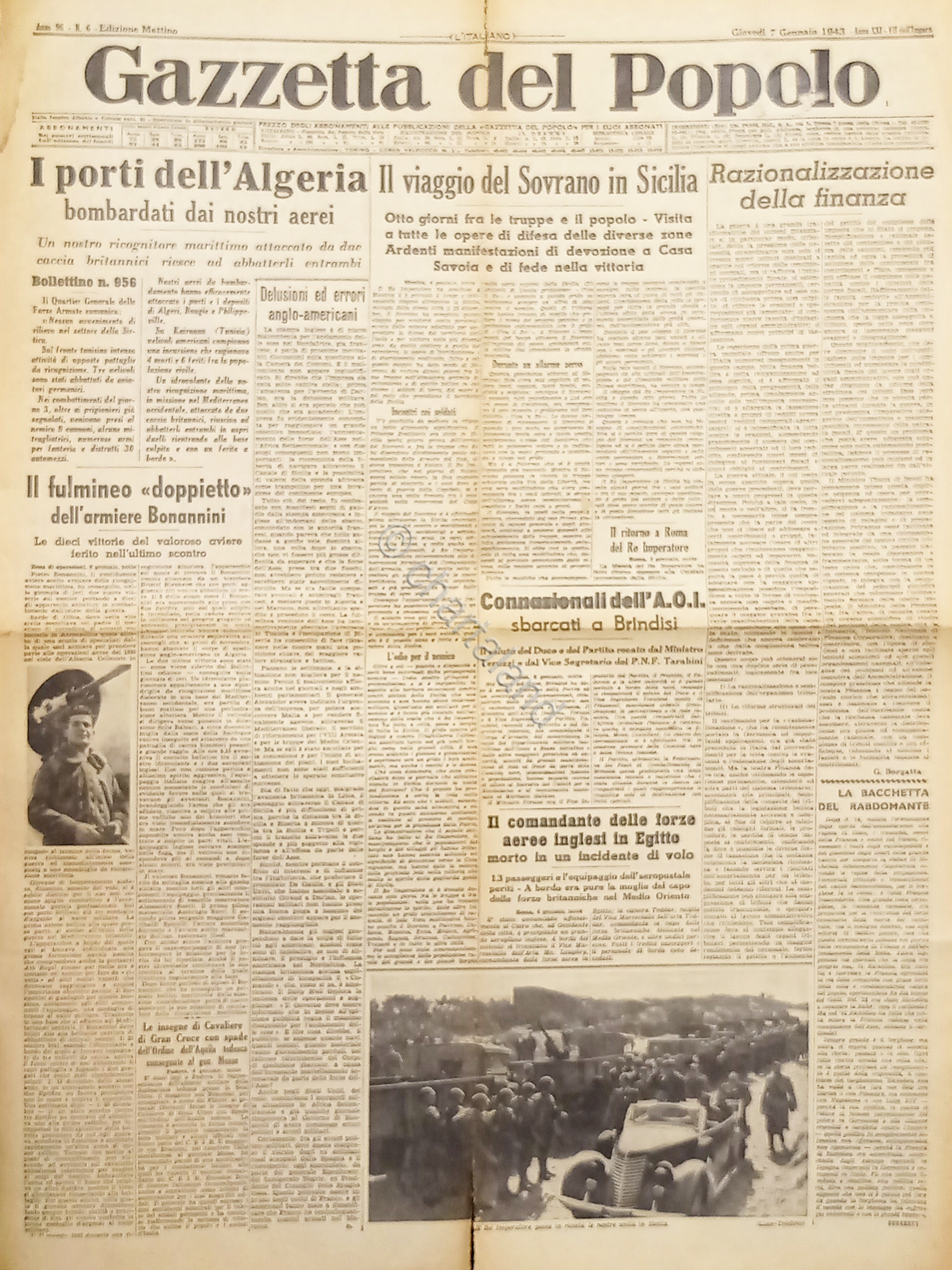 WWII Quotidiano - Gazzetta del Popolo N. 6 - 1943 …