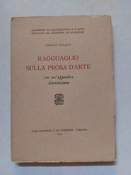 Ragguaglio sulla prosa d'arte con un'appendice dannunziana