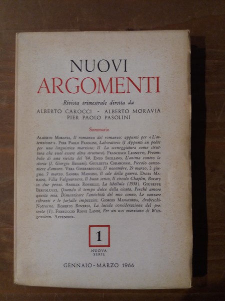 Nuovi Argomenti - Nuova serie N.1 Gennaio-Marzo 1966