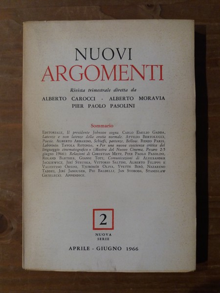 Nuovi Argomenti - Nuova serie N.2 Aprile-Giugno 1966