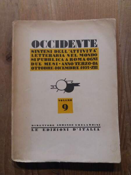 Occidente Sintesi dell'attività letteraria nel mondo Volume nono