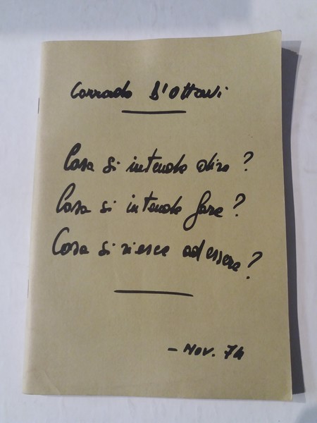 Cosa si intende dire? Cosa si intende fare? Cosa si …