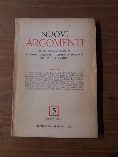 Nuovi Argomenti - Nuova serie N.5 Gennaio-Marzo 1967