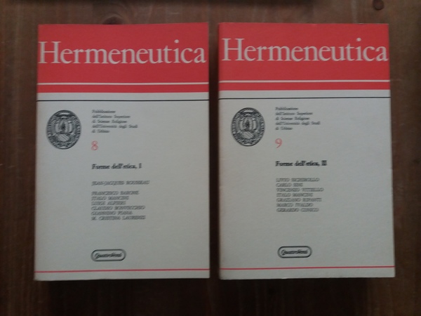 Hermeneutica 8-9 Forme dell'etica I -II