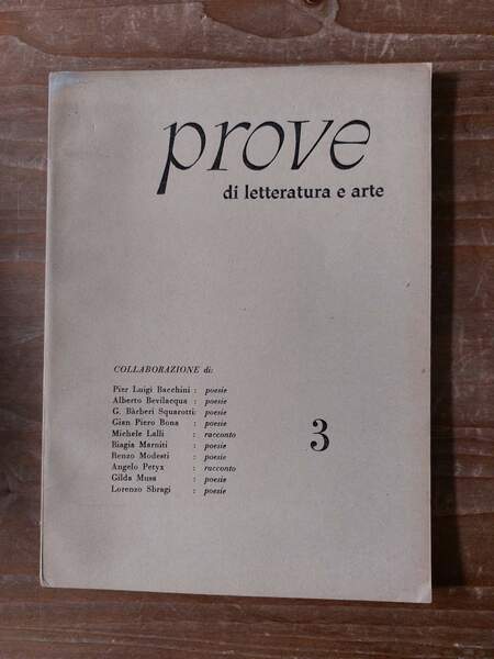 prove di letteratura e arte - N.3 settembre-ottobre 1960