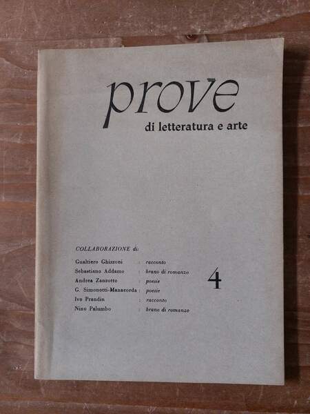 prove di letteratura e arte - N.4 novembre-dicembre 1960