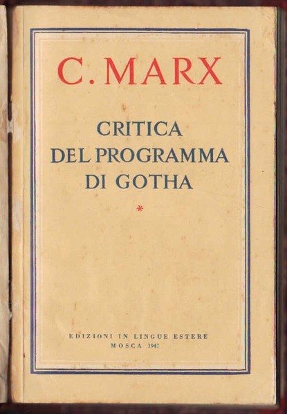 Critica del programma di Gotha - Salario, prezzo e profitto.