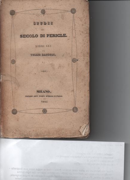 Studii sul Secolo di Pericle. Libri sei.