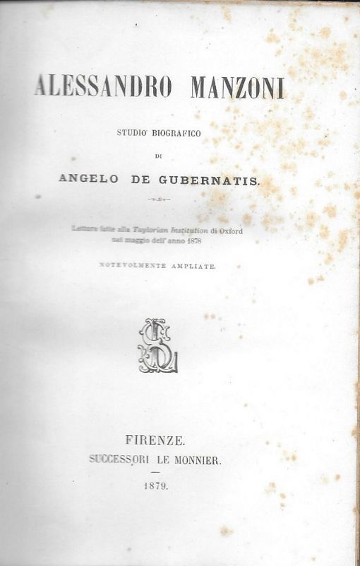 Alessandro Manzoni, studio biografico.