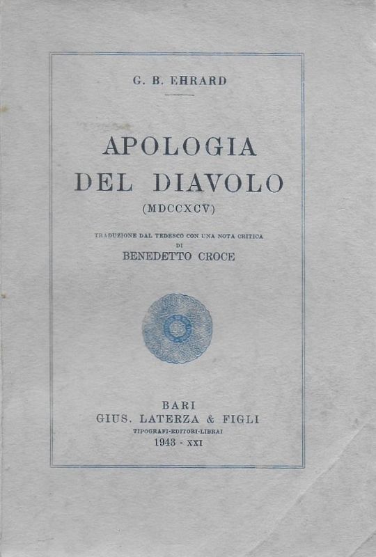 Apologia del diavolo (MDCCXCV). Traduzione dal tedesco con una nota …