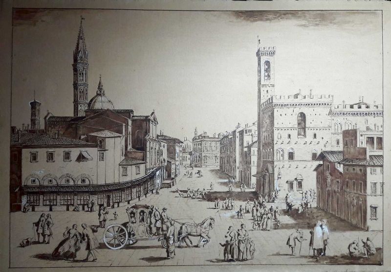 Bellissimo e dettagliato dipinto a seppia.