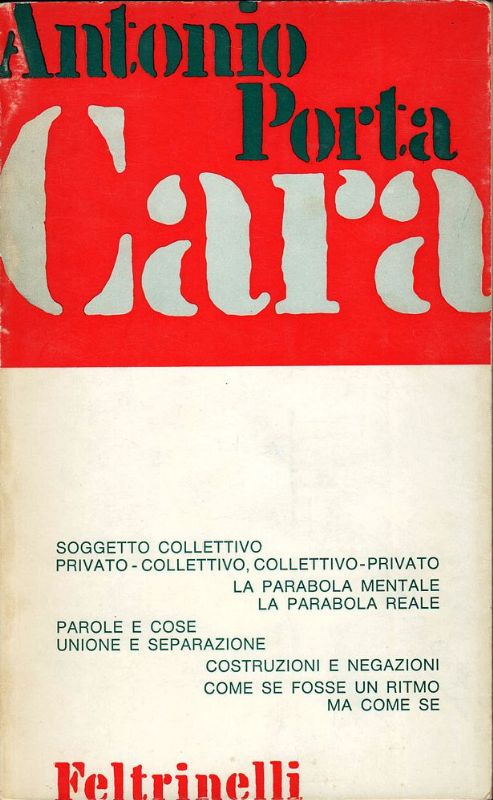 Cara. Poesie 1965-1968.