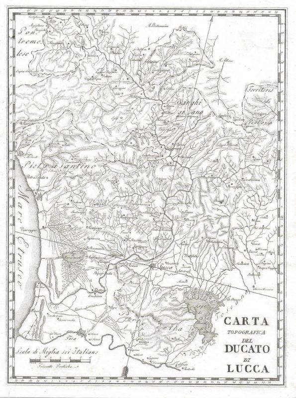 Carta topografica del Ducato di Lucca.