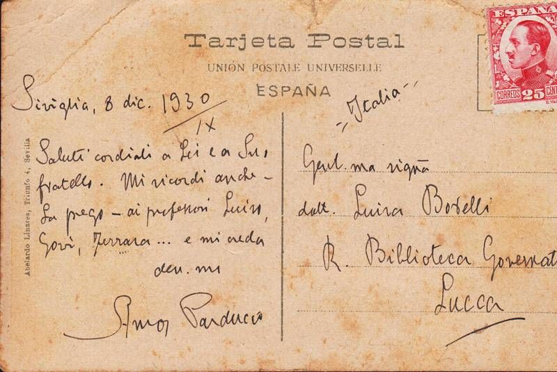 Cartolina autografa firmata.