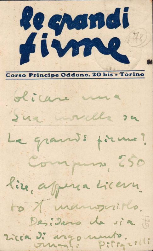 Cartolina intestata 'Le grandi firme', affrancata eviaggiata.