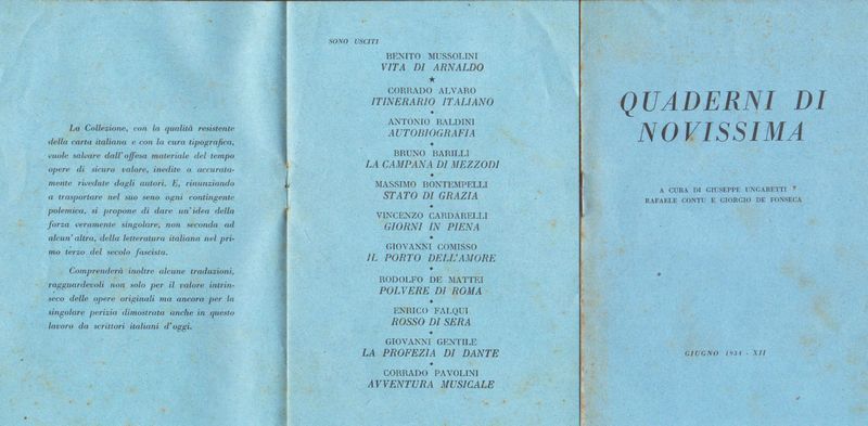 (Catalogo della collana).
