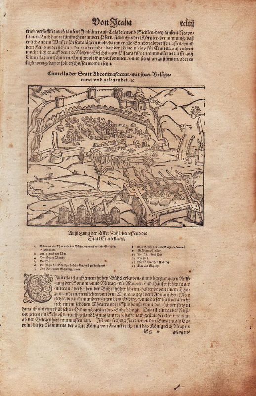 Civitella (Del Tronto) Da Cosmographie Universalis (Versione tedesca).