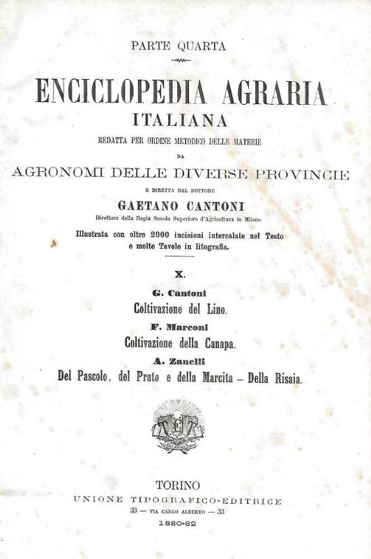 Coltivazione del Lino. - Coltivazione della Canapa. - Del Pascolo, …