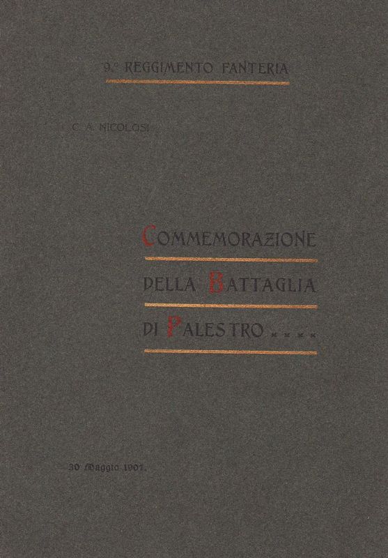 Commemorazione della Battaglia di Palestro. 30 Magio 1907.