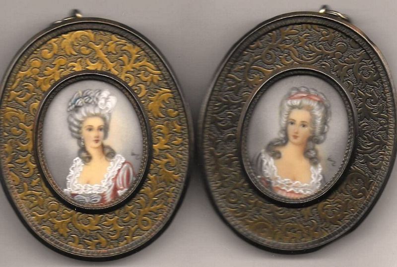 Coppia di miniature siglate (bz), bella esecuzione da raffinata mano …