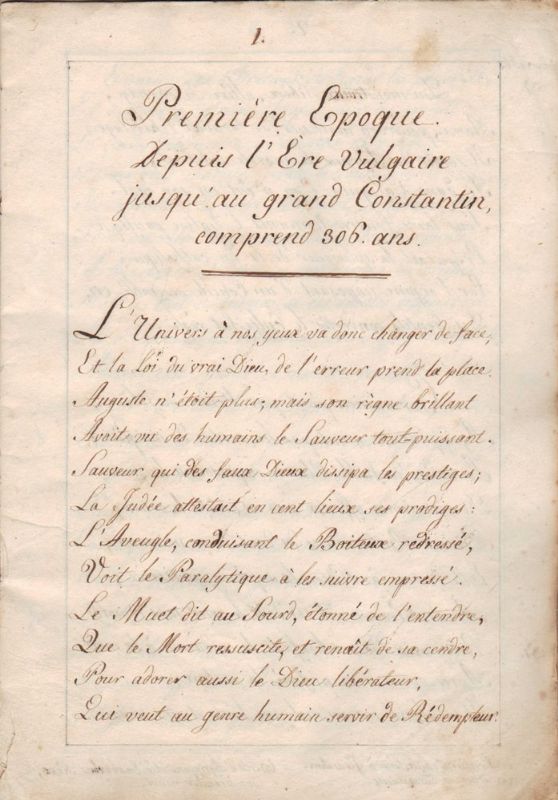 [Cronologia in versi francesi].
