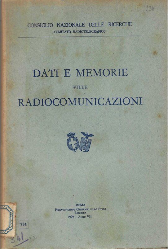Dati e memorie sulle radiocomunicazioni.