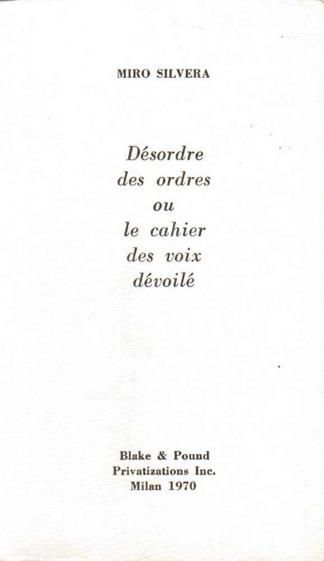 Désordre des ordres ou le cahier des voix dévoilé.