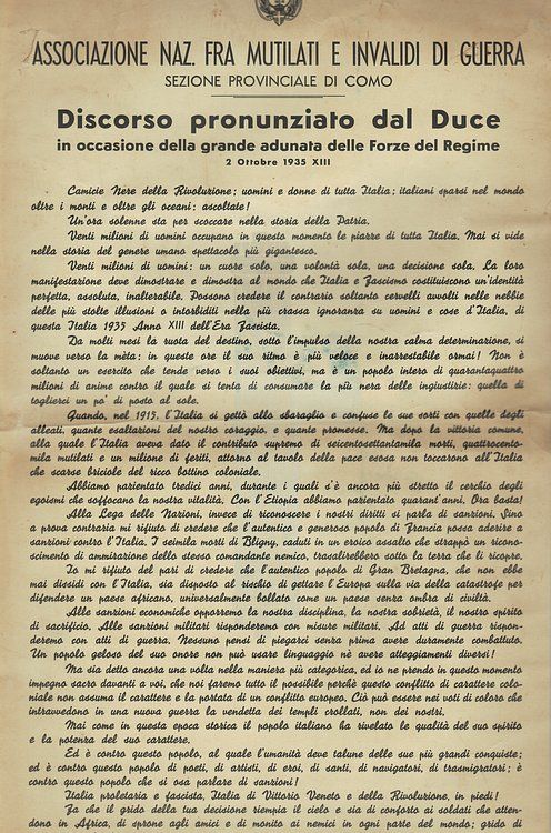 Discorso pronunciato dal Duce in occasione della grande adunanza delle …