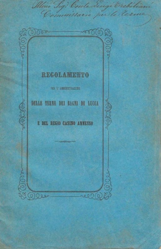 E del Regio Casino Annesso, approvato dal consiglio Provincialenell'adunanza del …