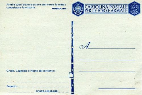 Esente da tassa per l'Italia e sue colonie.