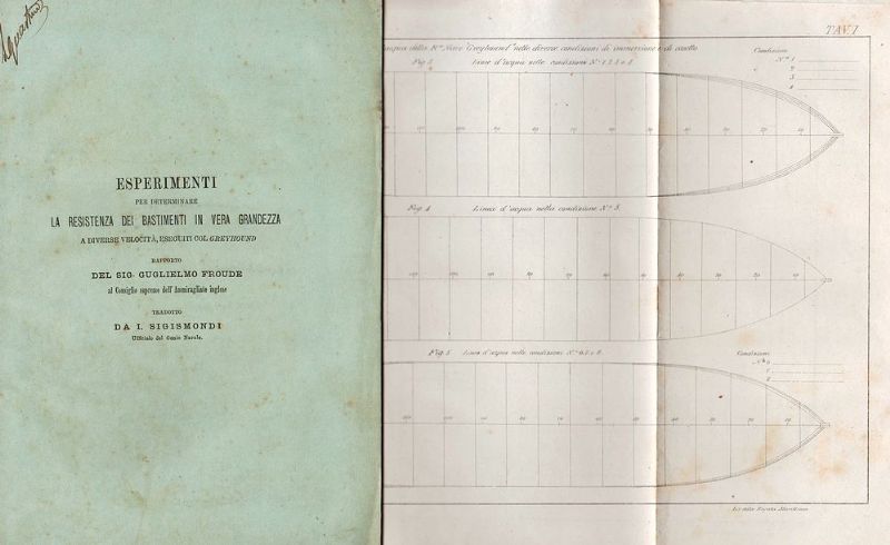Esperimenti per determinare la resistenza dei bastimenti in vera grandezza …