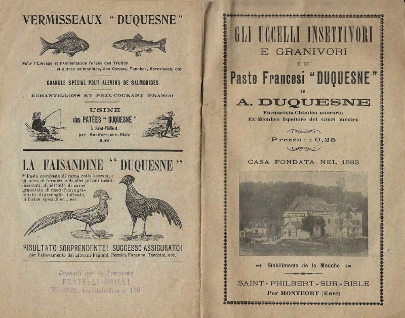 Gli uccelli insettivori e granivori e le Paste Francesi £Duquesne'. …