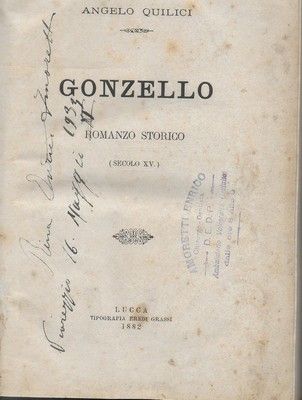 Gonzello - Romanzo storico (Secolo XV).